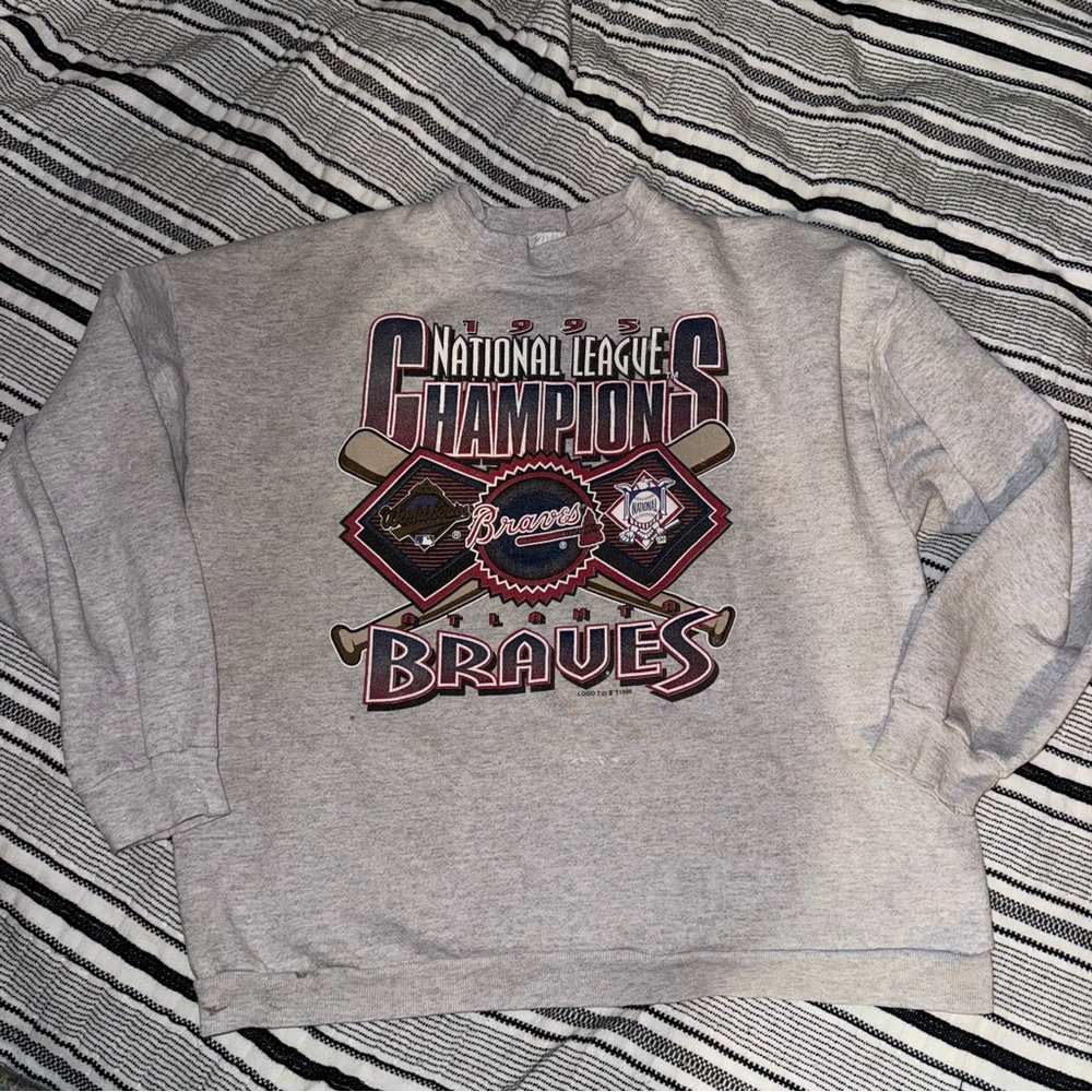 Vintage Atlanta Braves 1995 National League Champions Crewneck Sweatshirt